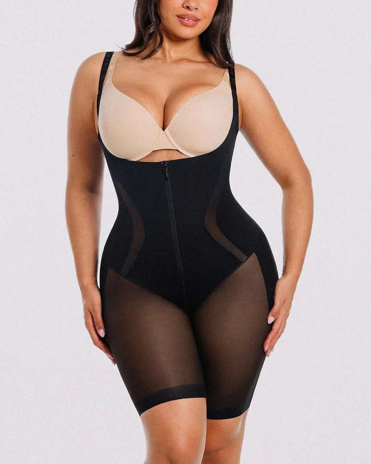 Curve Codeâ„?Maxi Bodysuit - Black Breathable Smoothing