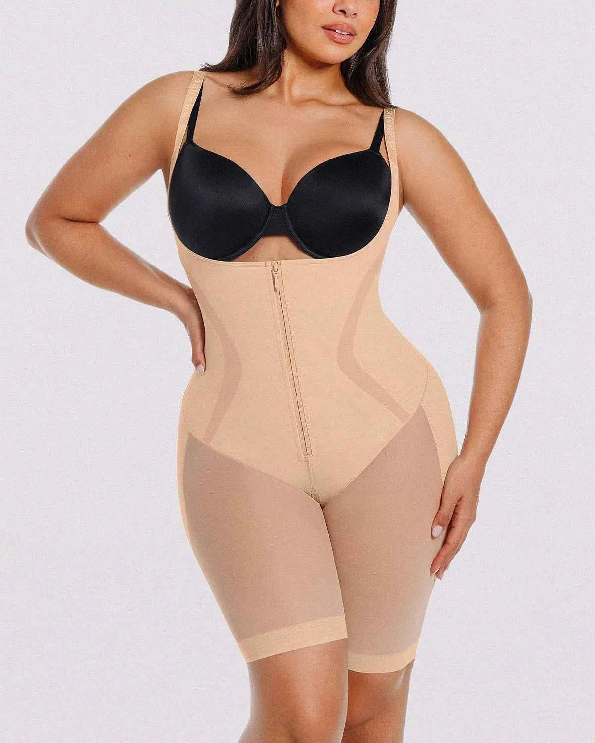 Curve Codeâ„?Maxi Bodysuit - Black Breathable Smoothing