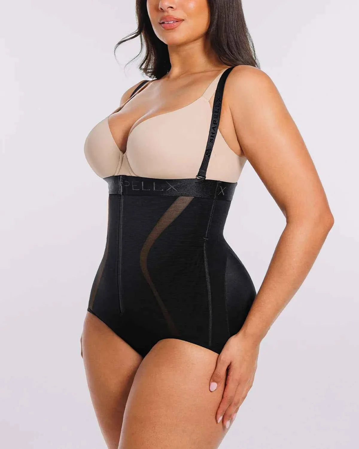 Curve Codeâ„?High-Waisted Brief - Black Mesh Shaping