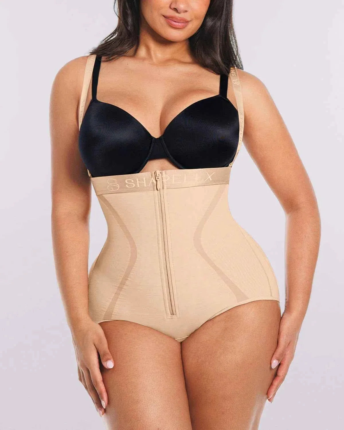 Curve Codeâ„?High-Waisted Brief - Black Mesh Shaping