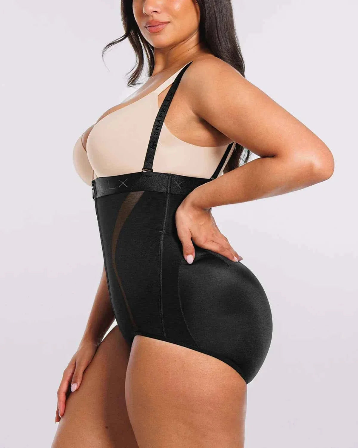 Curve Codeâ„?High-Waisted Brief - Black Mesh Shaping