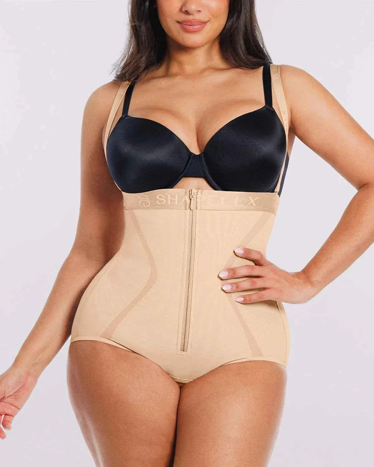 Curve Codeâ„?High-Waisted Brief - Black Mesh Shaping