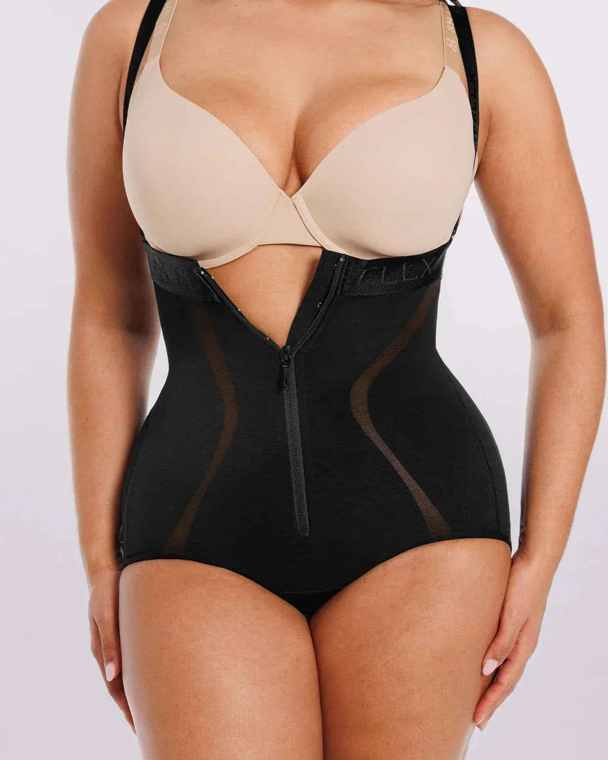 Curve Codeâ„?High-Waisted Brief - Black Mesh Shaping