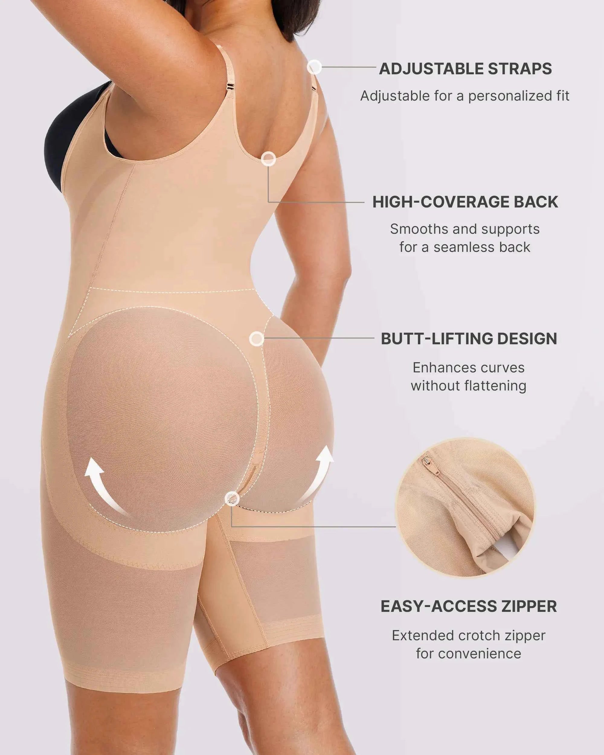Curve Codeâ„?Maxi Bodysuit - Black Breathable Smoothing