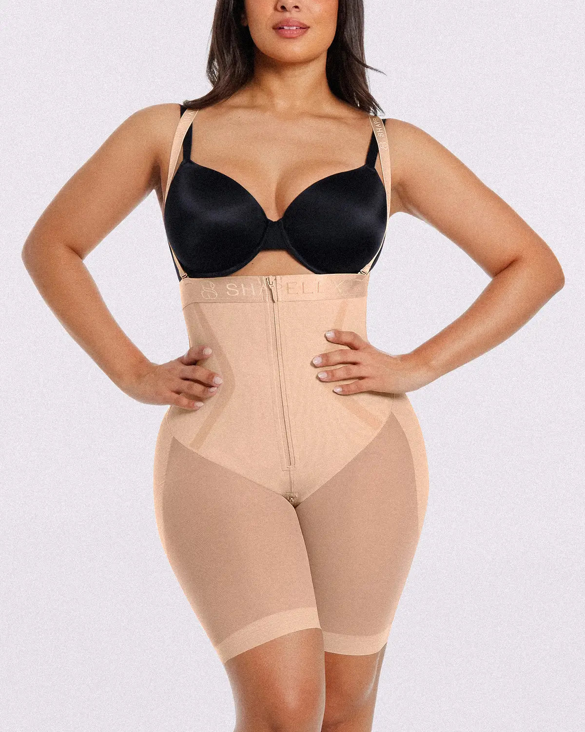 Curve Codeâ„?Mini Dress - Black Mesh Compression