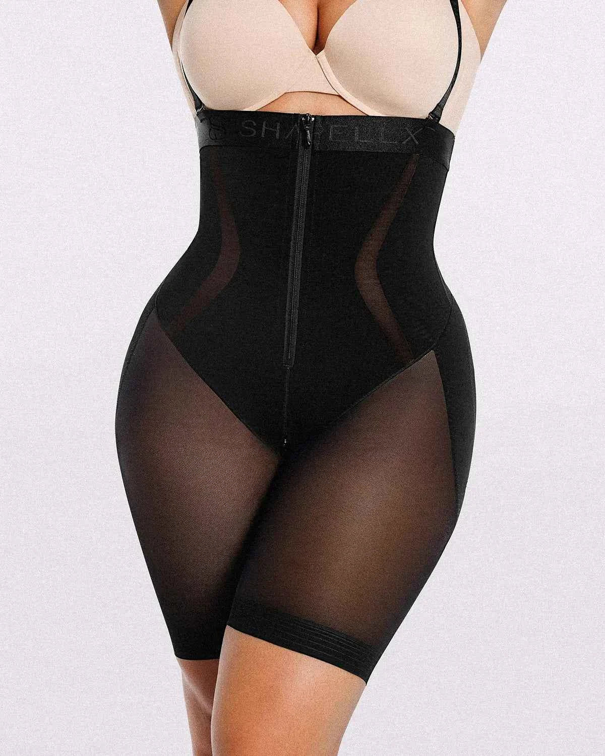 Curve Codeâ„?Mini Dress - Black Mesh Compression