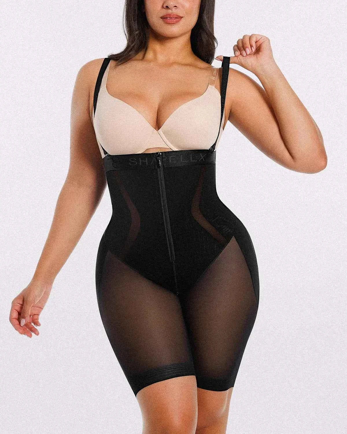 Curve Codeâ„?Mini Dress - Black Mesh Compression