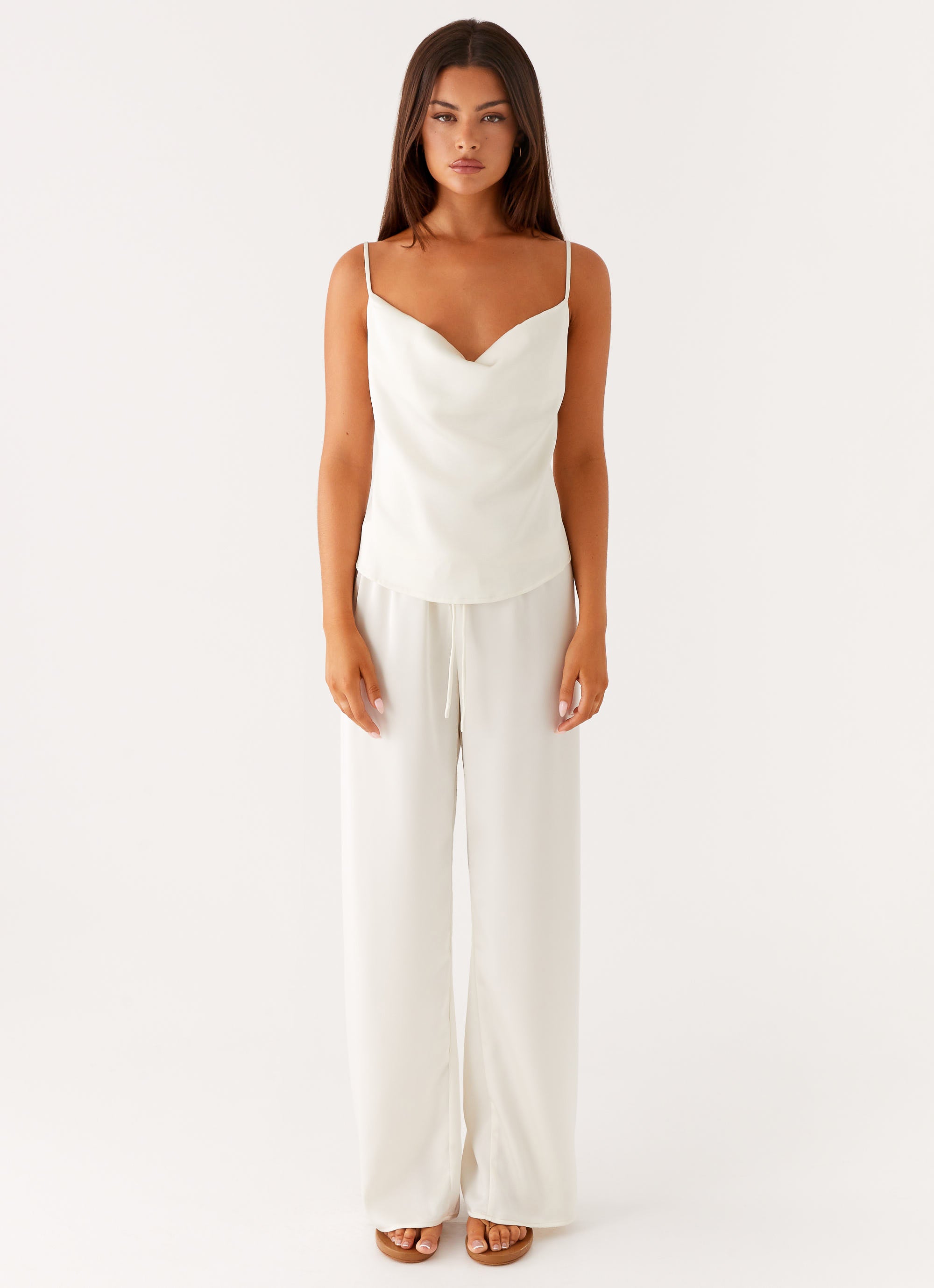 Deacon Satin Pants - Butter Low Rise