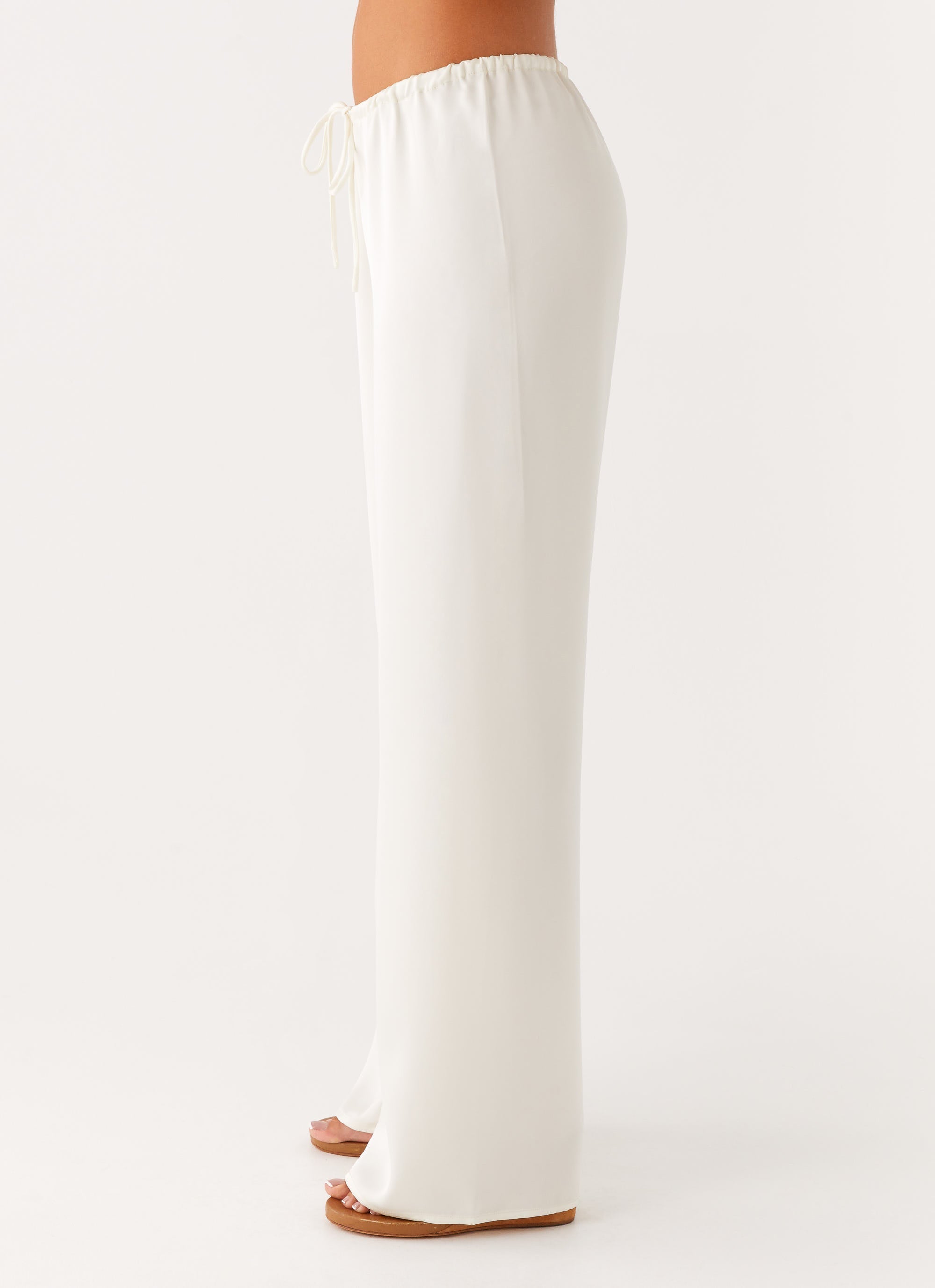 Deacon Satin Pants - Butter Low Rise