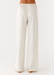 Deacon Satin Pants - Butter Low Rise
