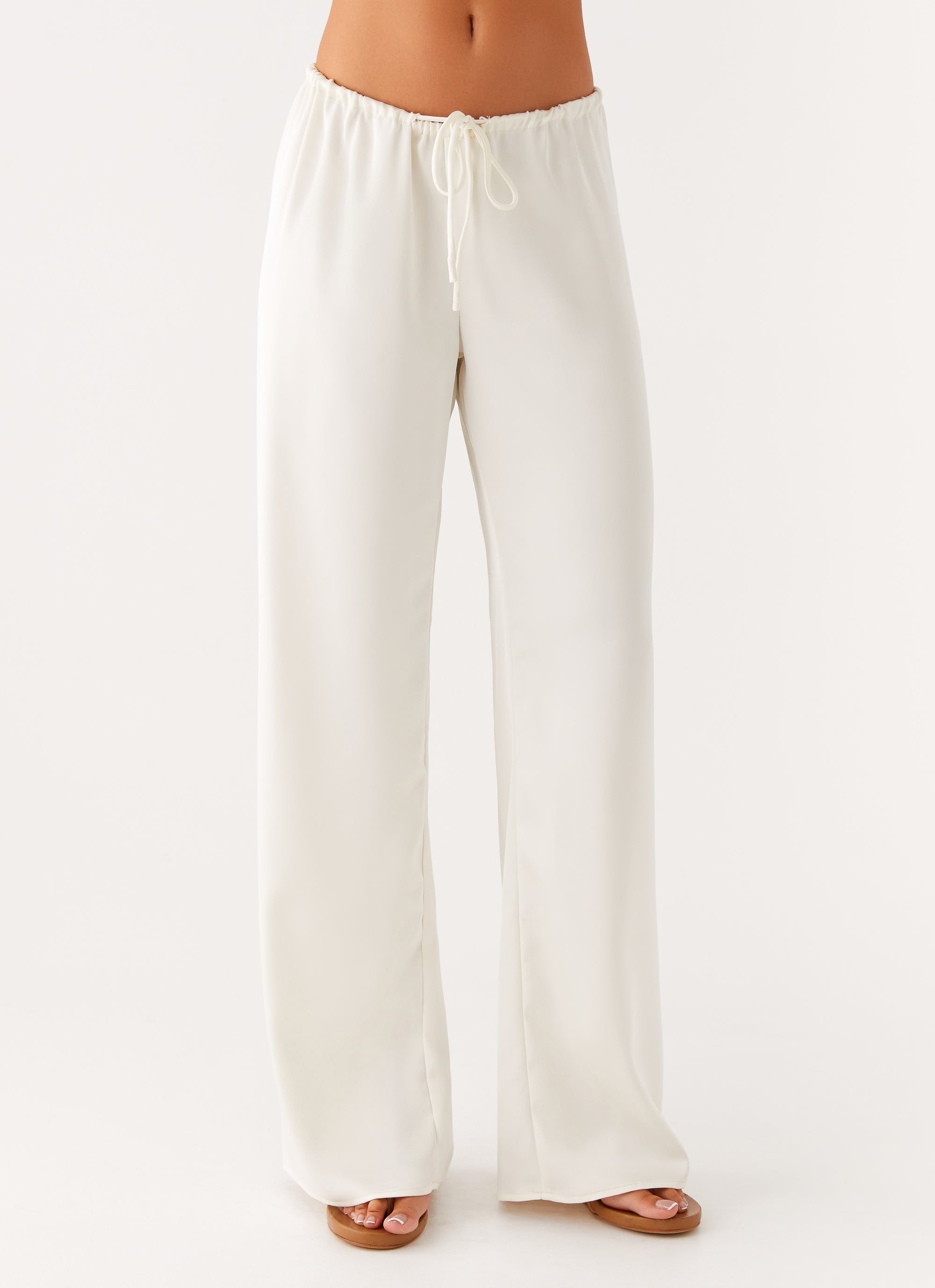 Deacon Satin Pants - Butter Low Rise
