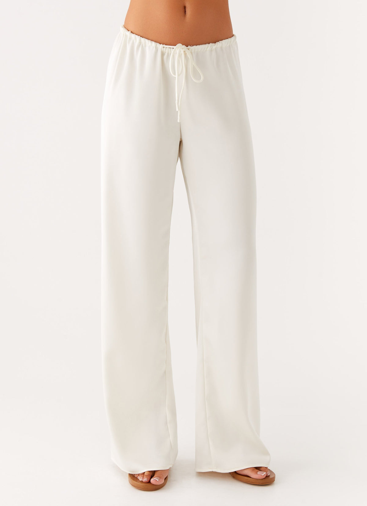 Deacon Satin Pants - Butter Low Rise