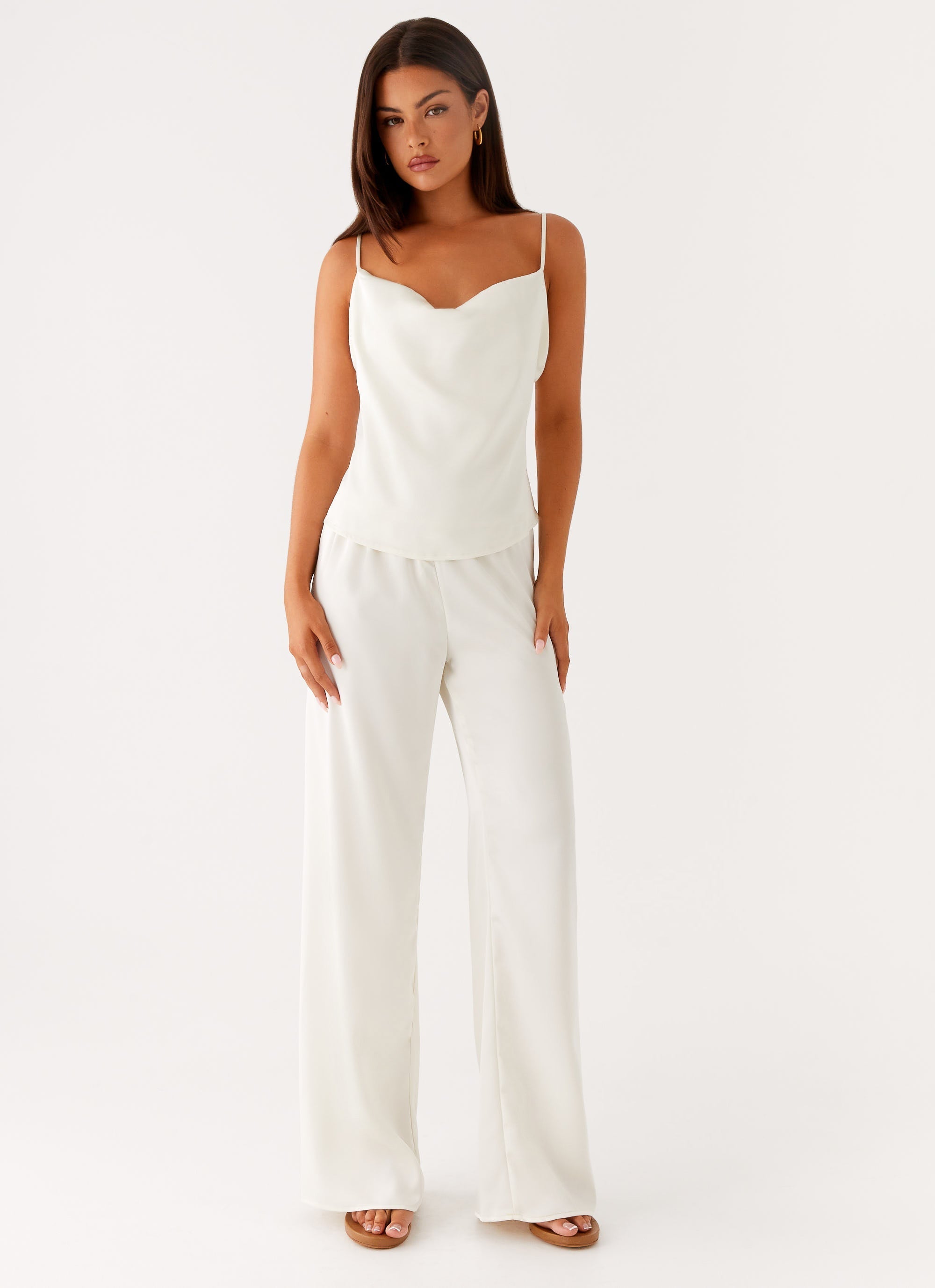 Deacon Satin Pants - Butter Low Rise