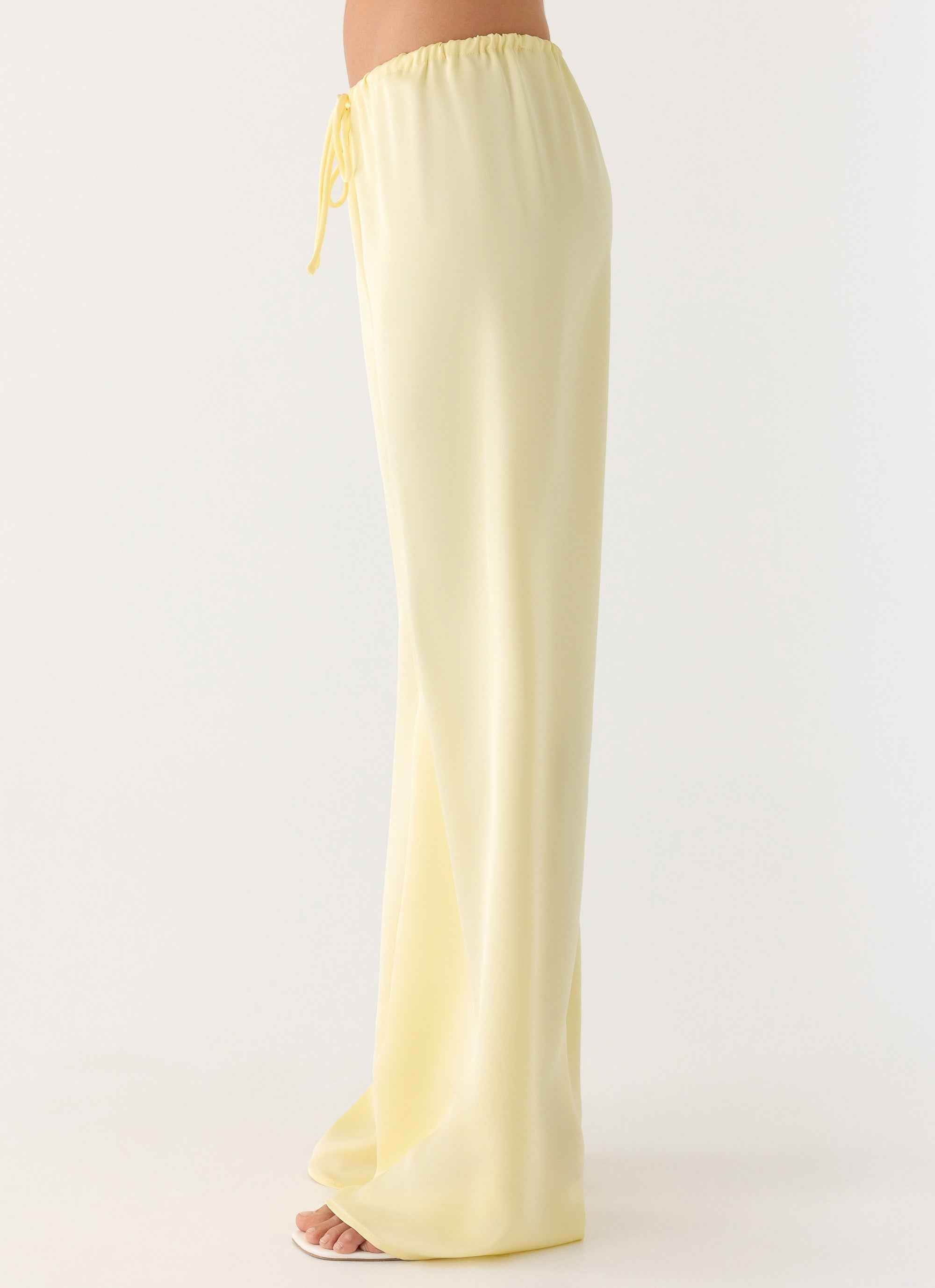 Deacon Maxi Pants - Yellow Elasticated Waistband