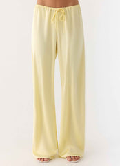 Deacon Maxi Pants - Yellow Elasticated Waistband