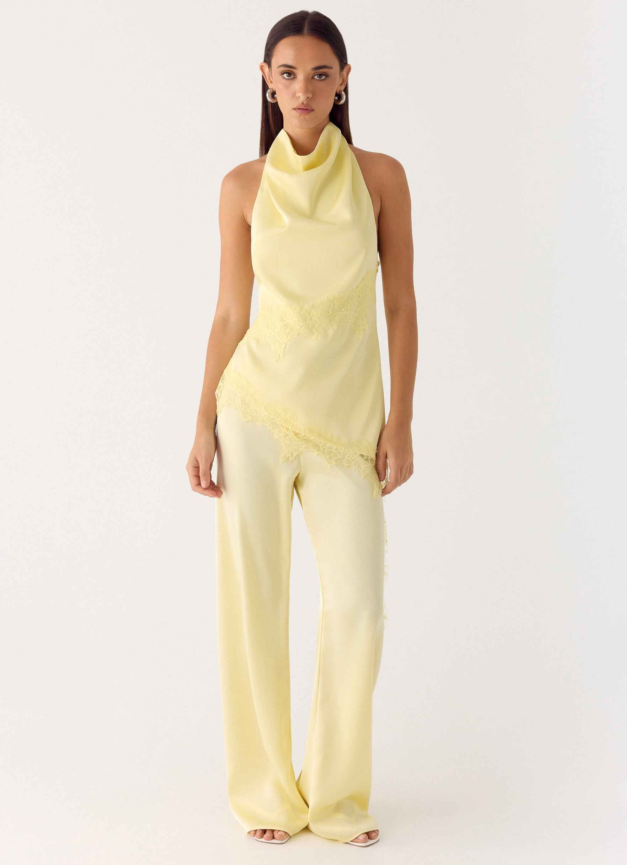 Deacon Maxi Pants - Yellow Elasticated Waistband