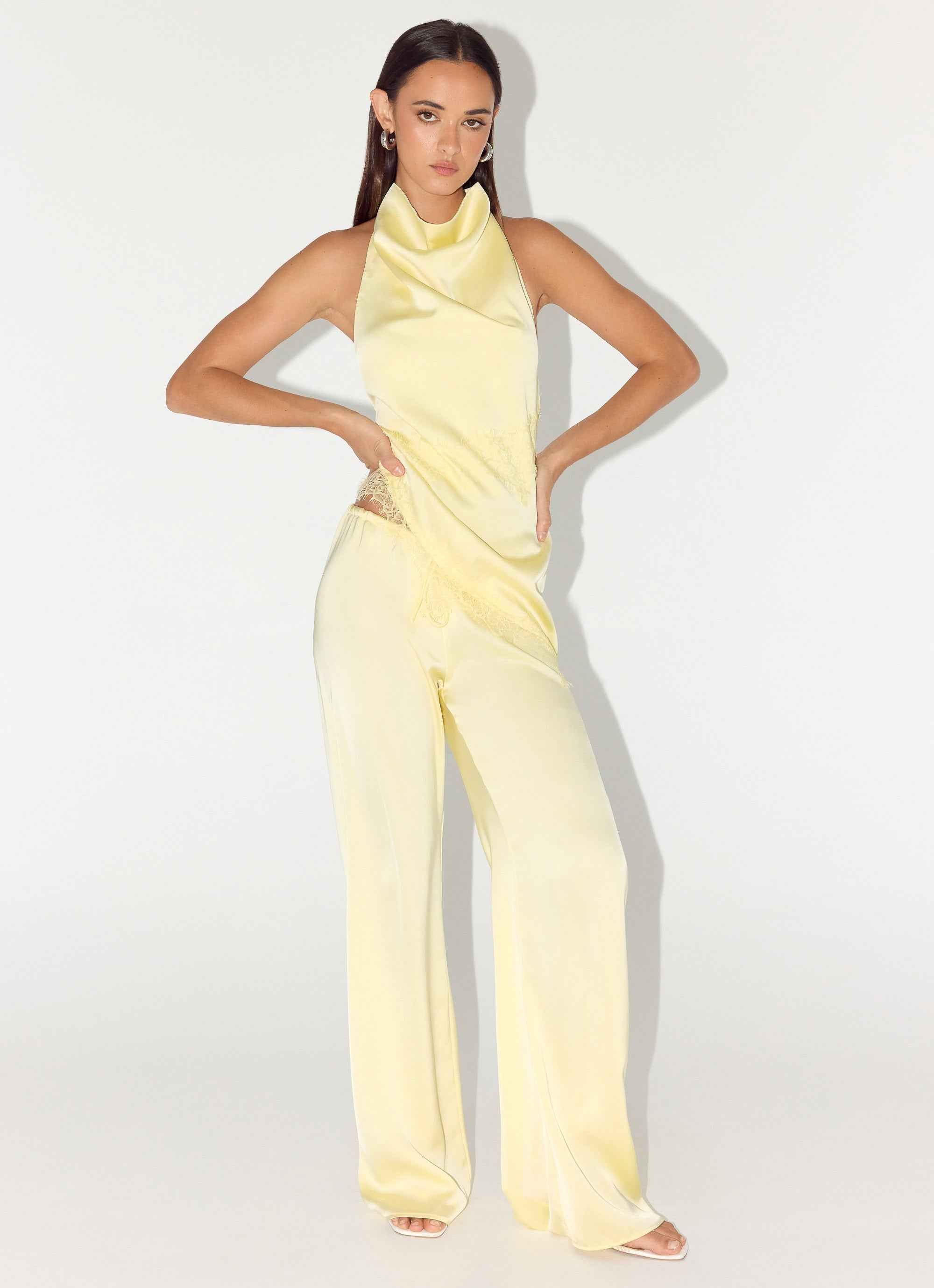 Deacon Maxi Pants - Yellow Elasticated Waistband