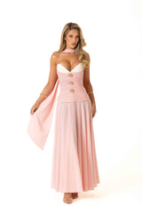 Isabella Mini Dress - Baby Pink Strapless Sweetheart