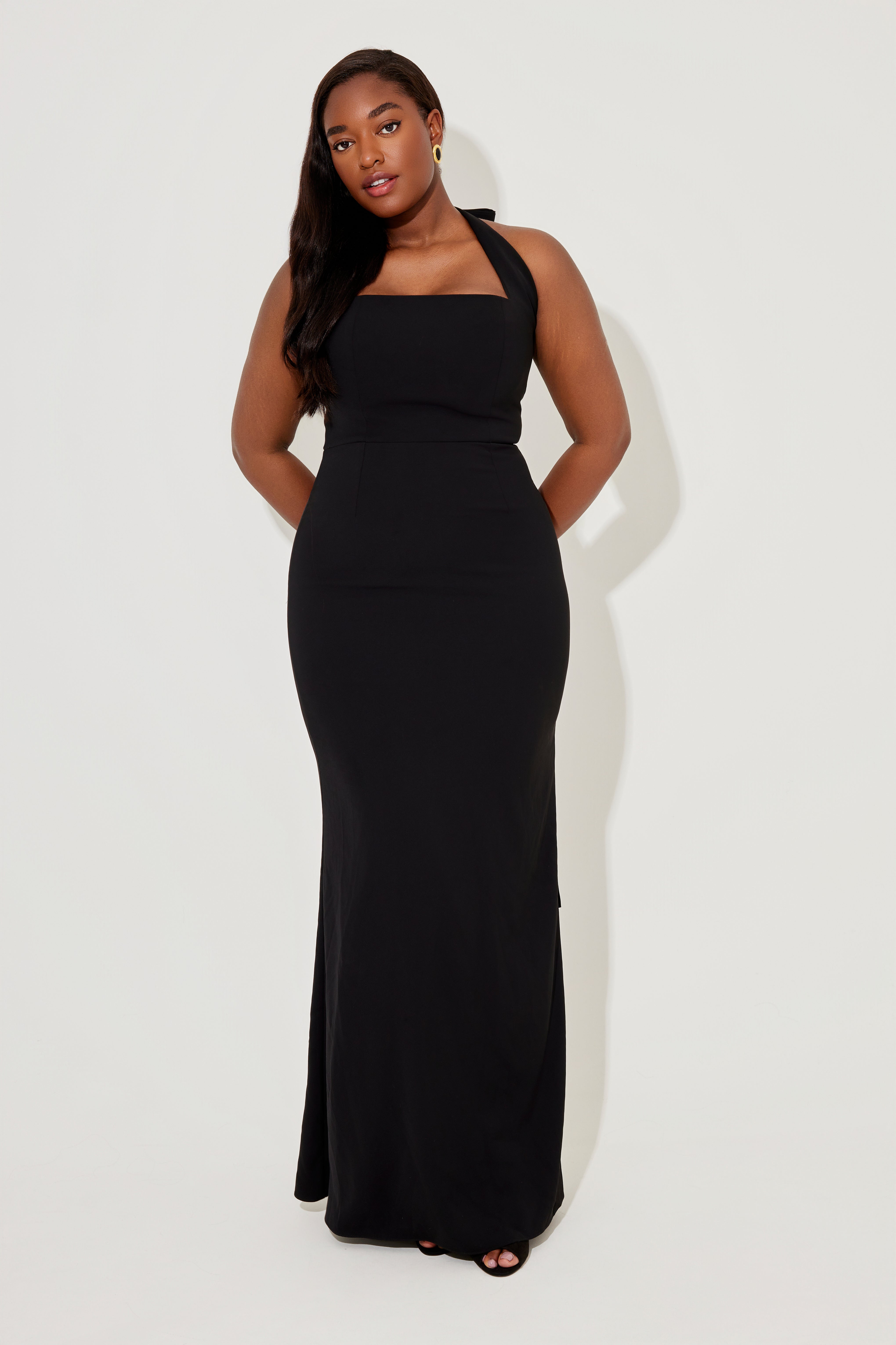 V-Neck Sleeveless Elegant Maxi Bridesmaid Dress - Ivory