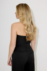 Classic Fitted Sleeveless Mini Evening Dress - Black