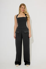 Classic Fitted Sleeveless Mini Evening Dress - Black