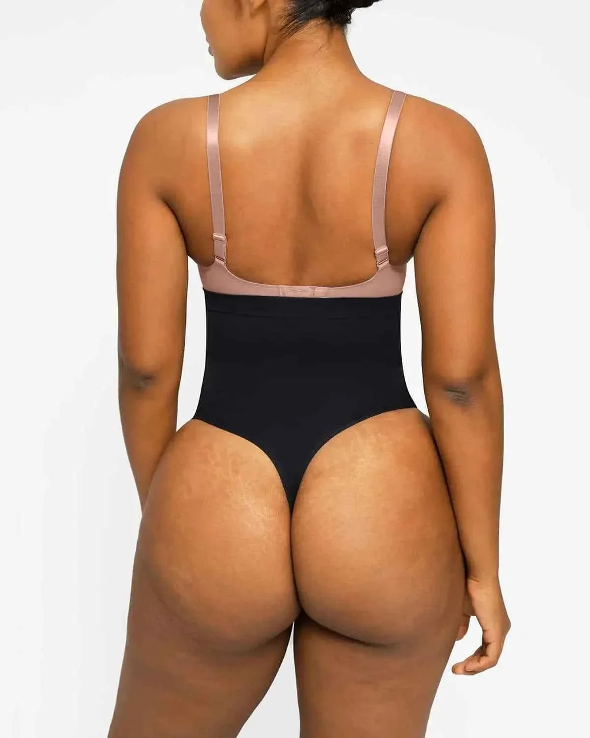 Bare Essentials Eco Seamless Thong - Black High Waist