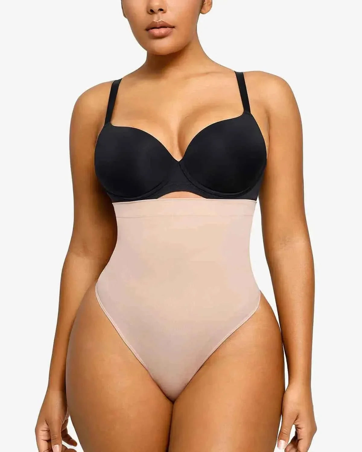 Bare Essentials Eco Seamless Thong - Black High Waist