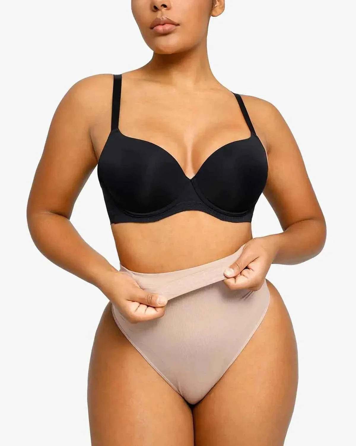 Bare Essentials Eco Seamless Thong - Black High Waist