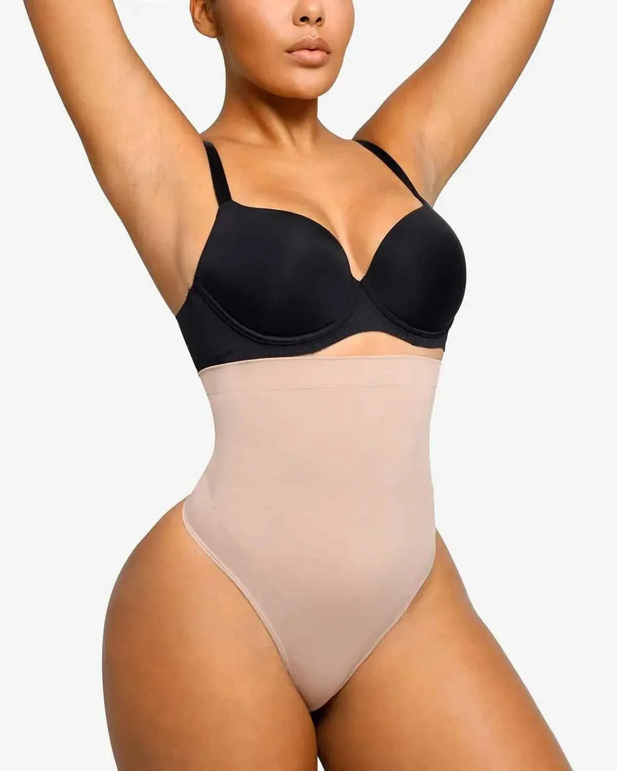 Bare Essentials Eco Seamless Thong - Black High Waist