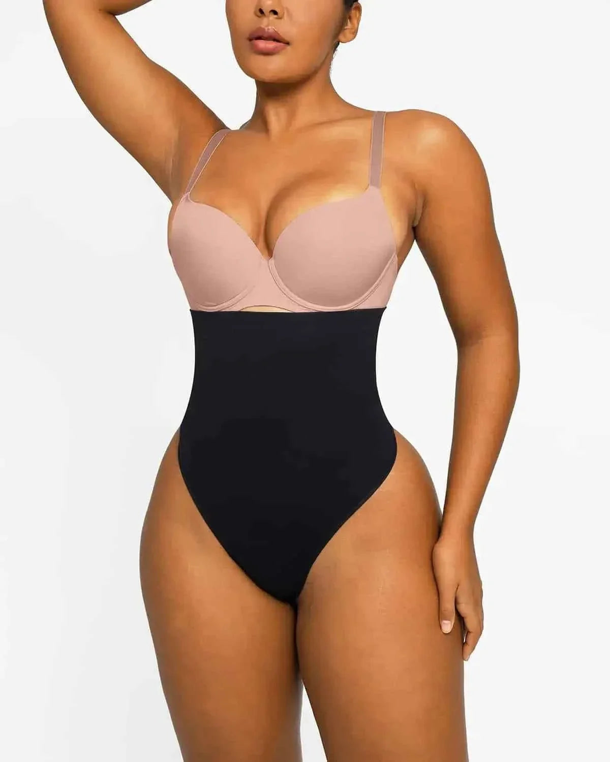 Bare Essentials Eco Seamless Thong - Black High Waist