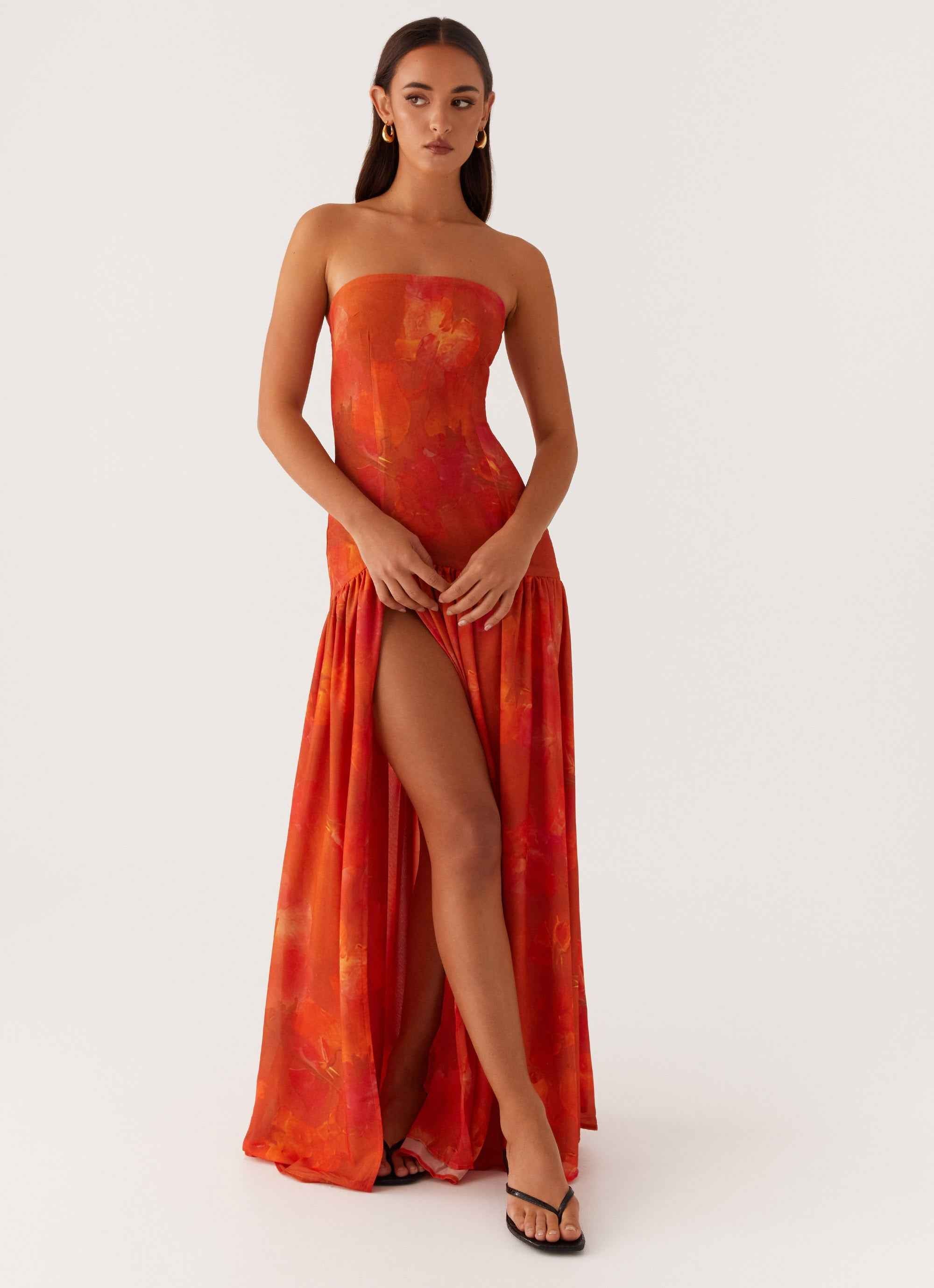 Eden Maxi Dress - Amber Strapless Chiffon