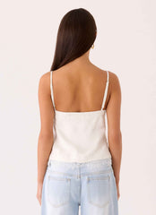 Ellora Mini Cami Top - Ivory Lace