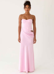 Emory Maxi Dress - Pink Corset Strapless