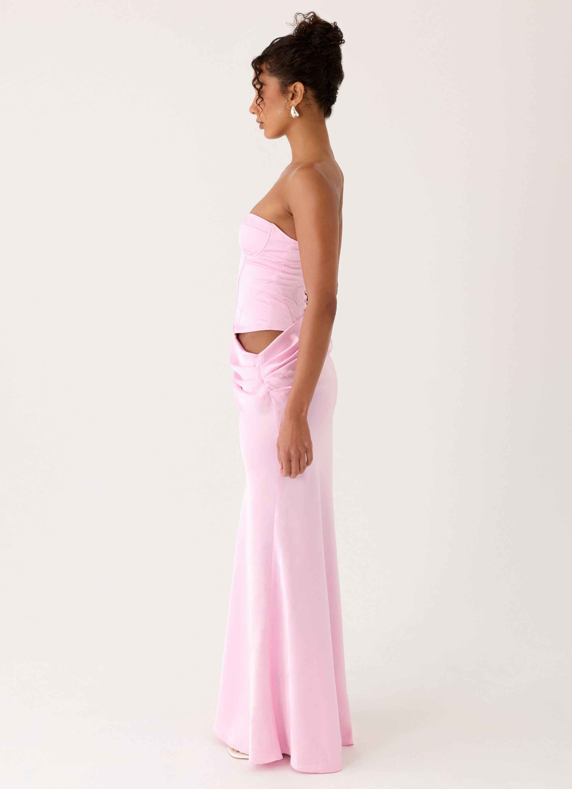Emory Maxi Dress - Pink Corset Strapless