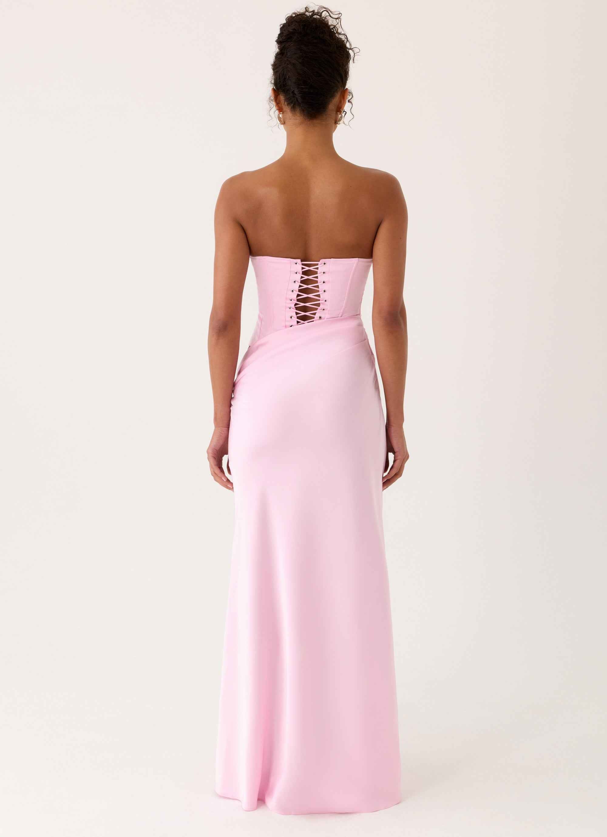Emory Maxi Dress - Pink Corset Strapless