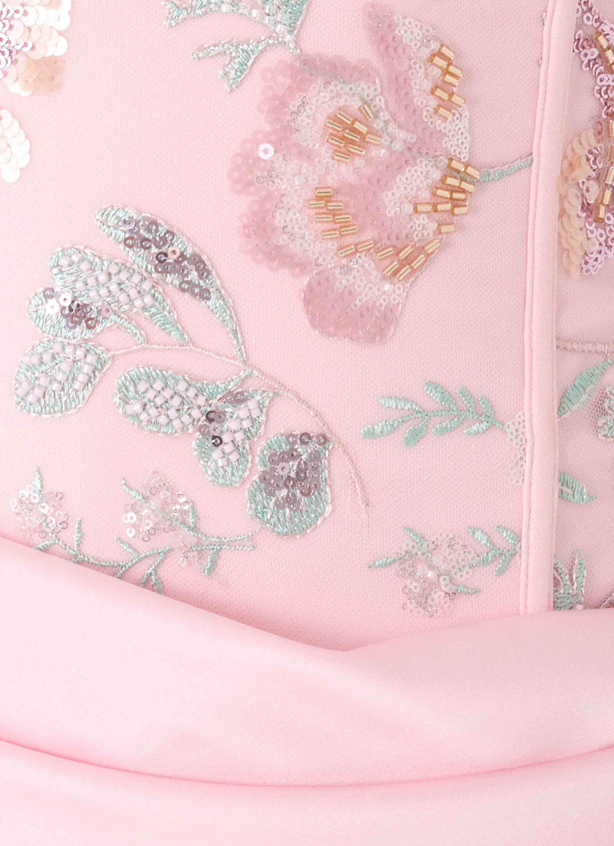 Euphoric Maxi Dress - Pink Beaded Corset