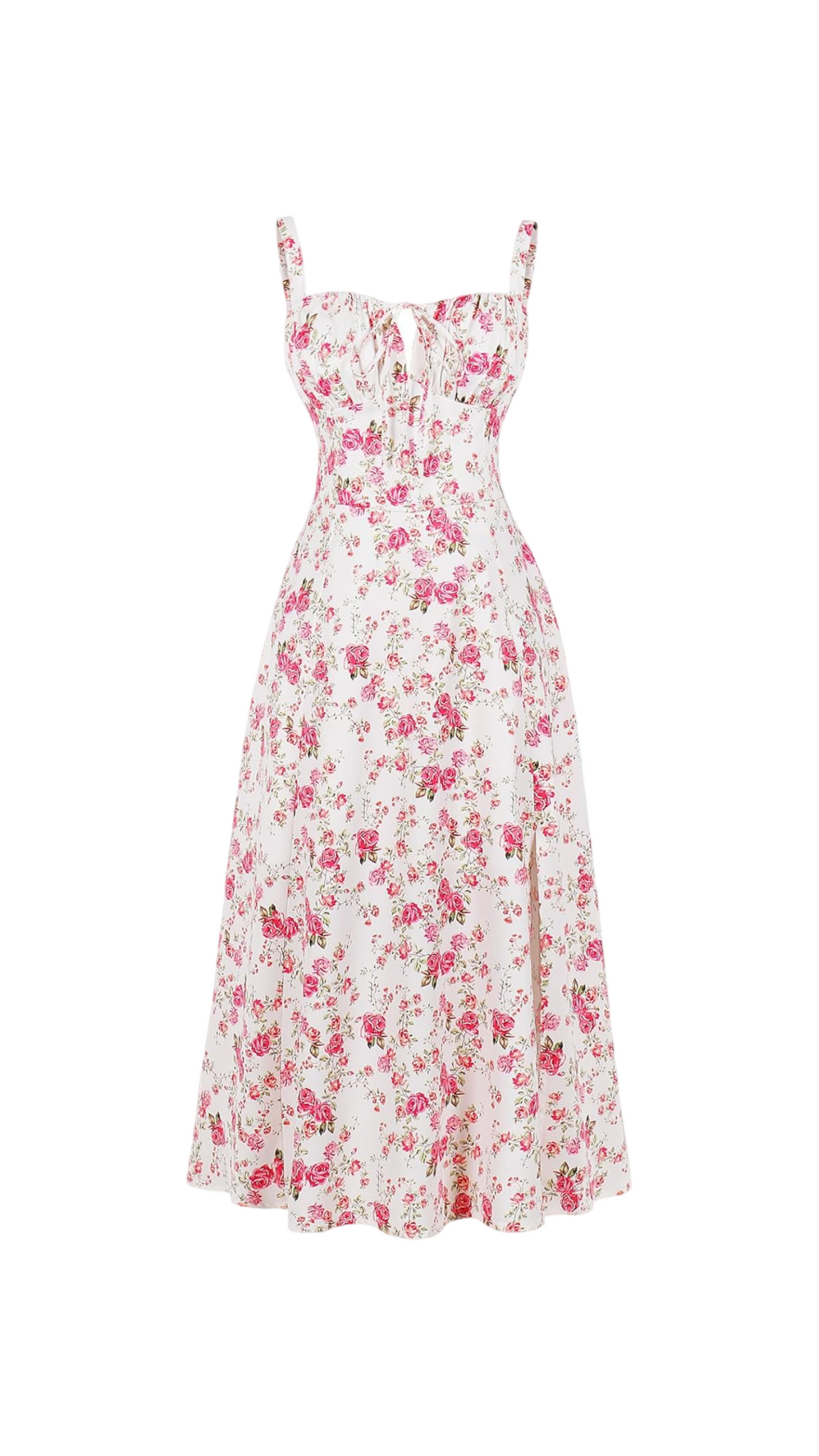 Cora Blossom Coral Midi Dress