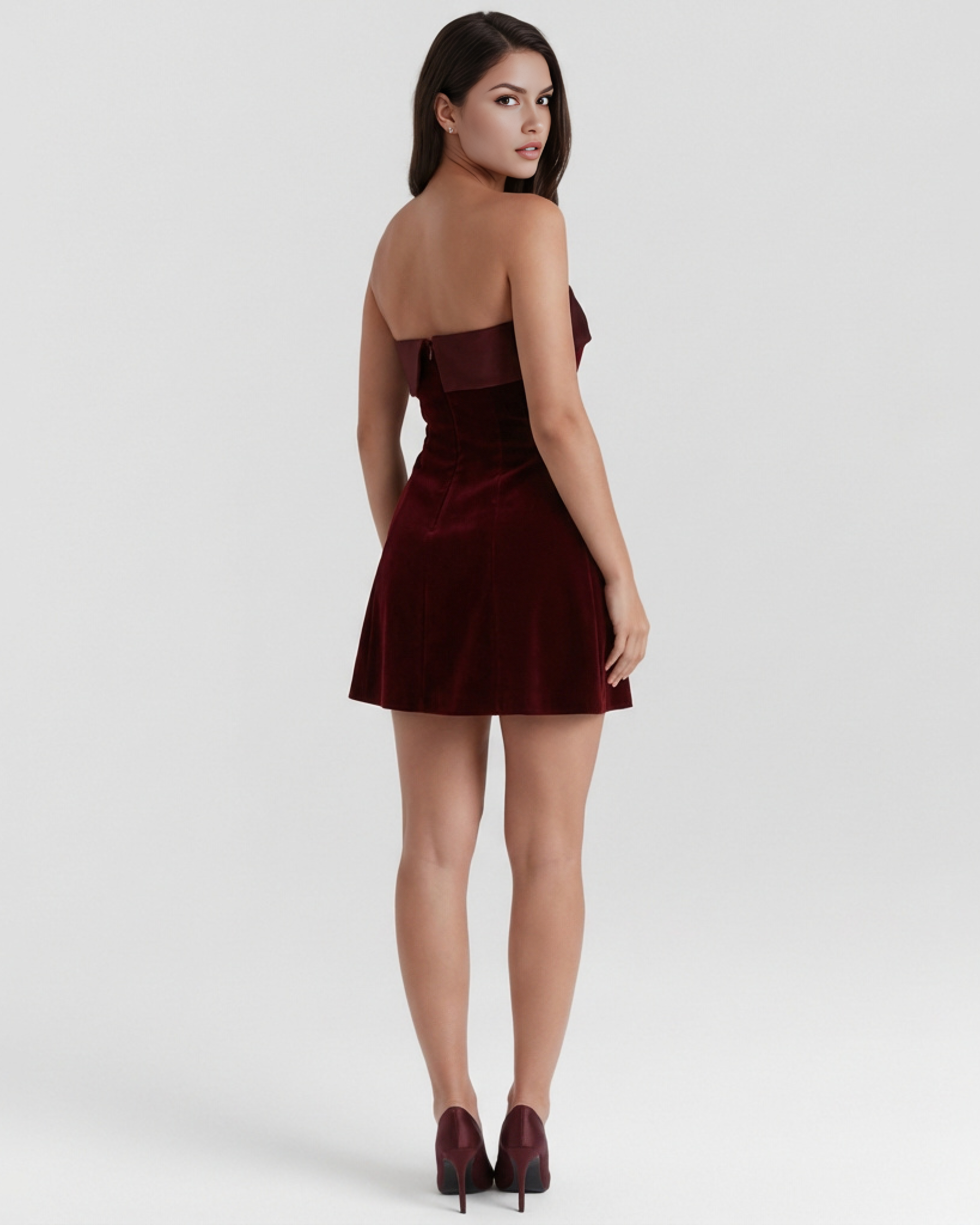 Strapless Bandeau, Satin Detail, Evening Wear