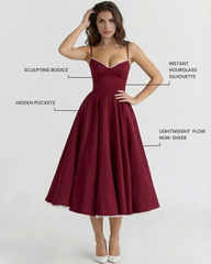 Satin Feel, Boned Bodice, Perfect for Weddings and Parties