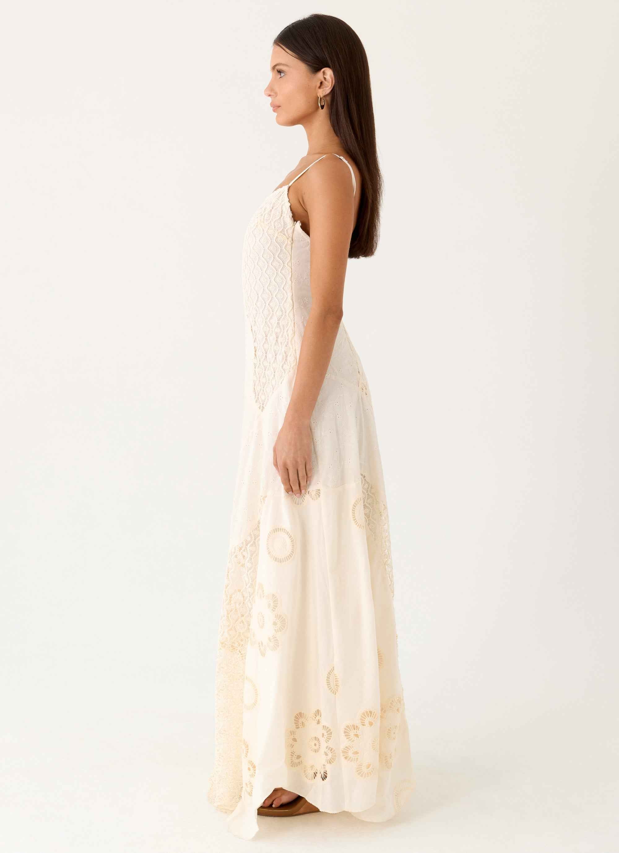 Fabienne Maxi Dress - Ivory Broderie Spliced