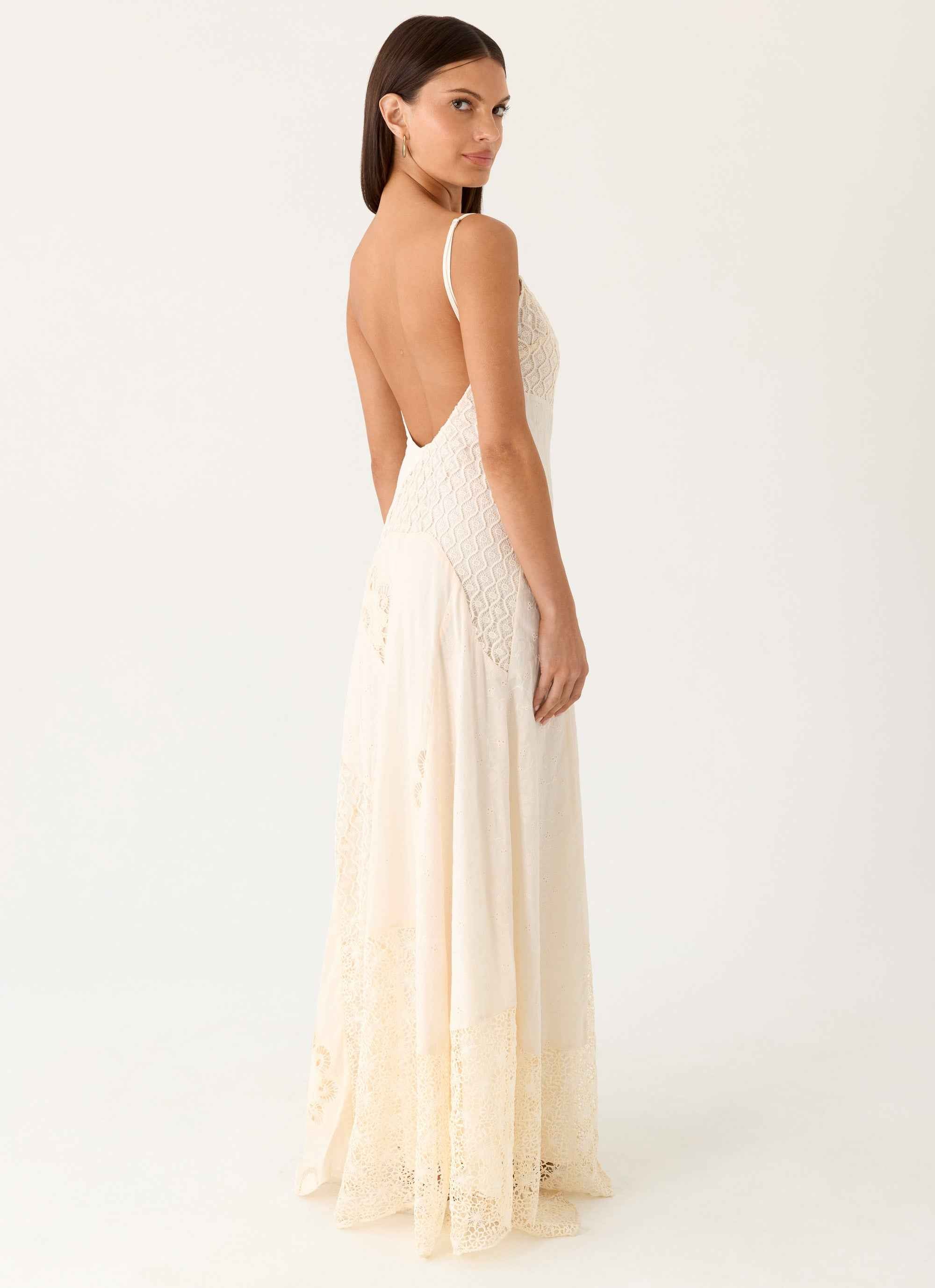 Fabienne Maxi Dress - Ivory Broderie Spliced