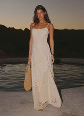 Fabienne Maxi Dress - Ivory Broderie Spliced