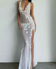 Isabella Sheer Floral Maxi Gown