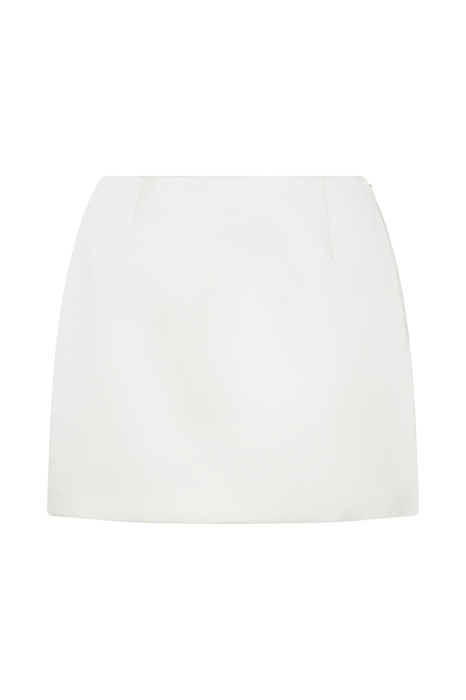 Adeline White Satin Mini Skirt