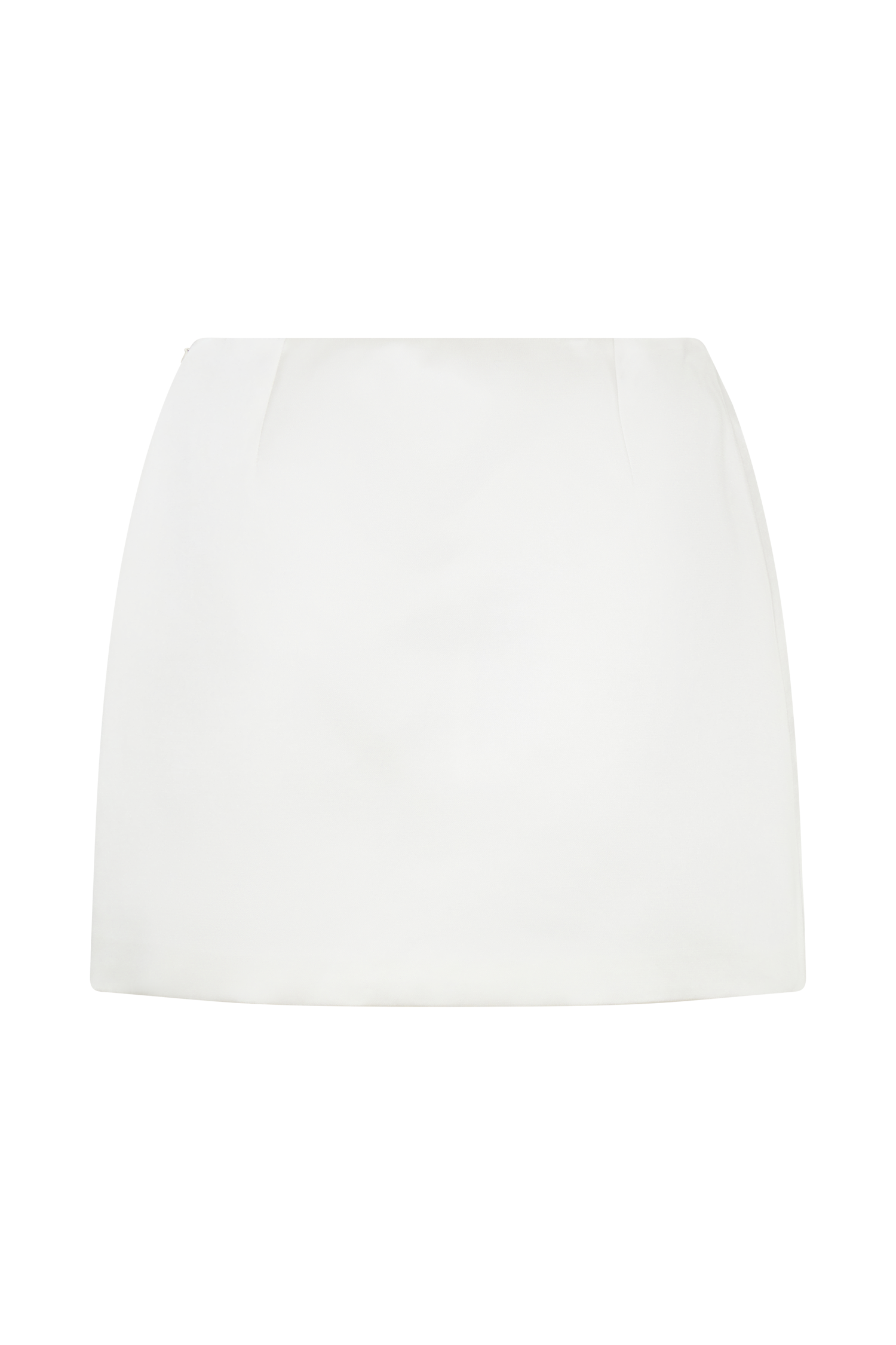 Adeline White Satin Mini Skirt