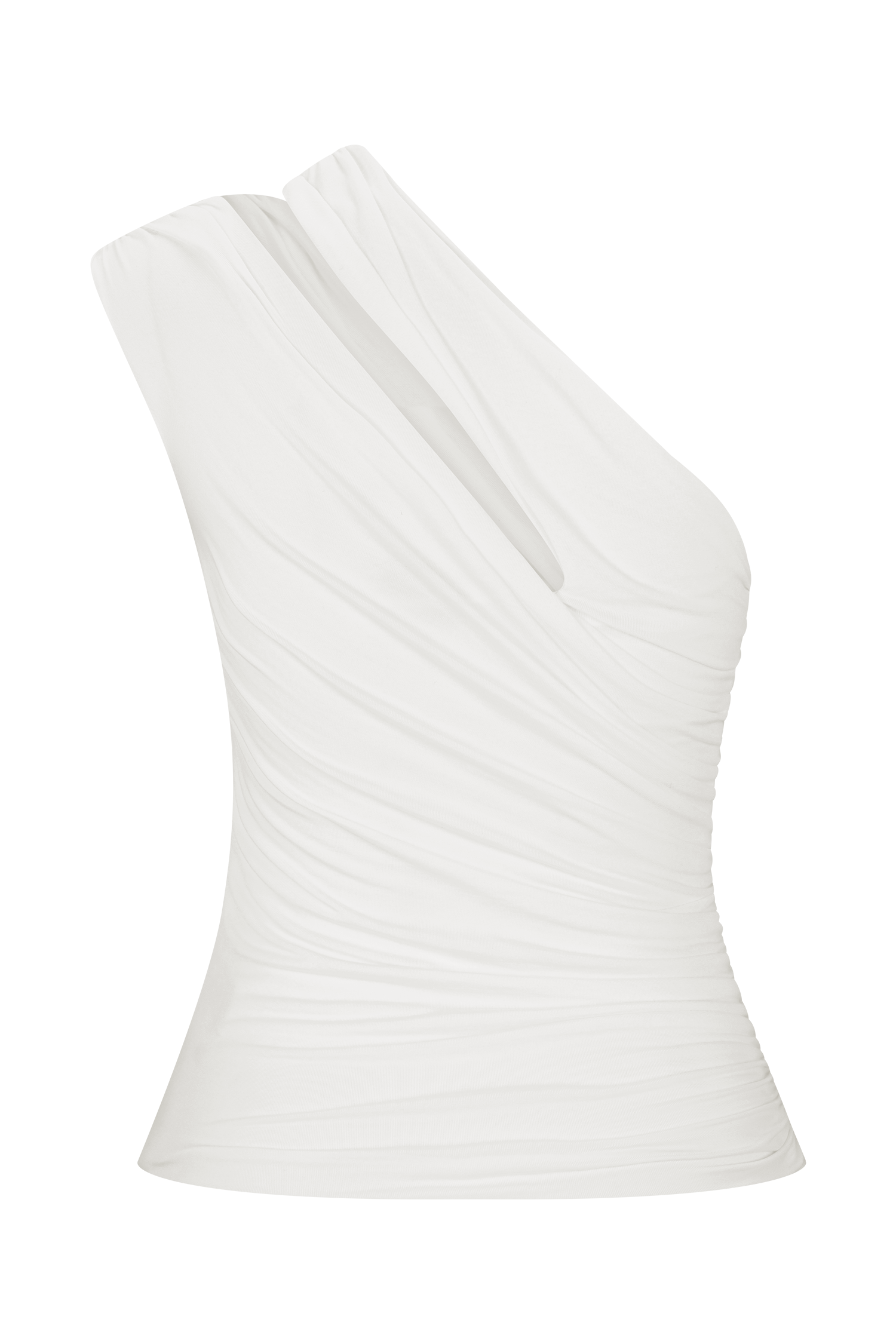 Anna White One Shoulder Modal Top