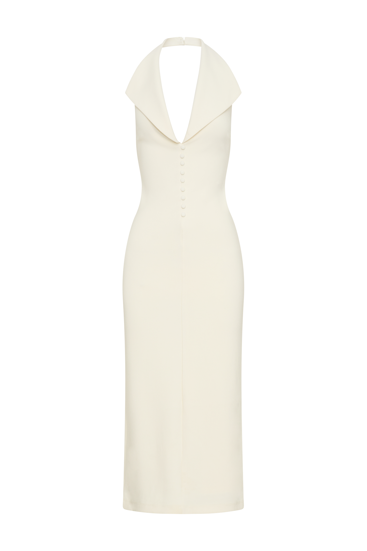 Annita Ivory Crepe Midi Dress
