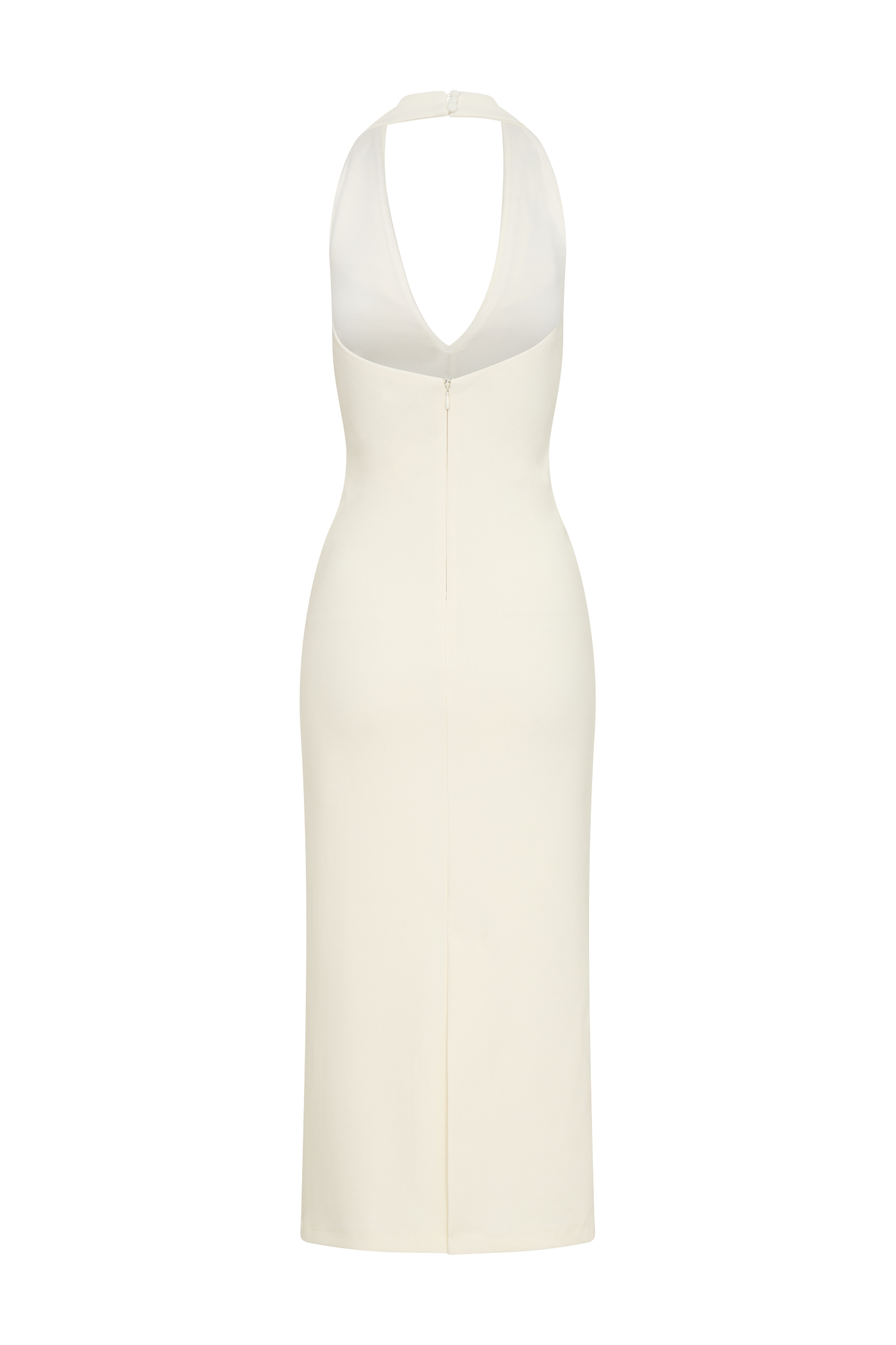 Annita Ivory Crepe Midi Dress