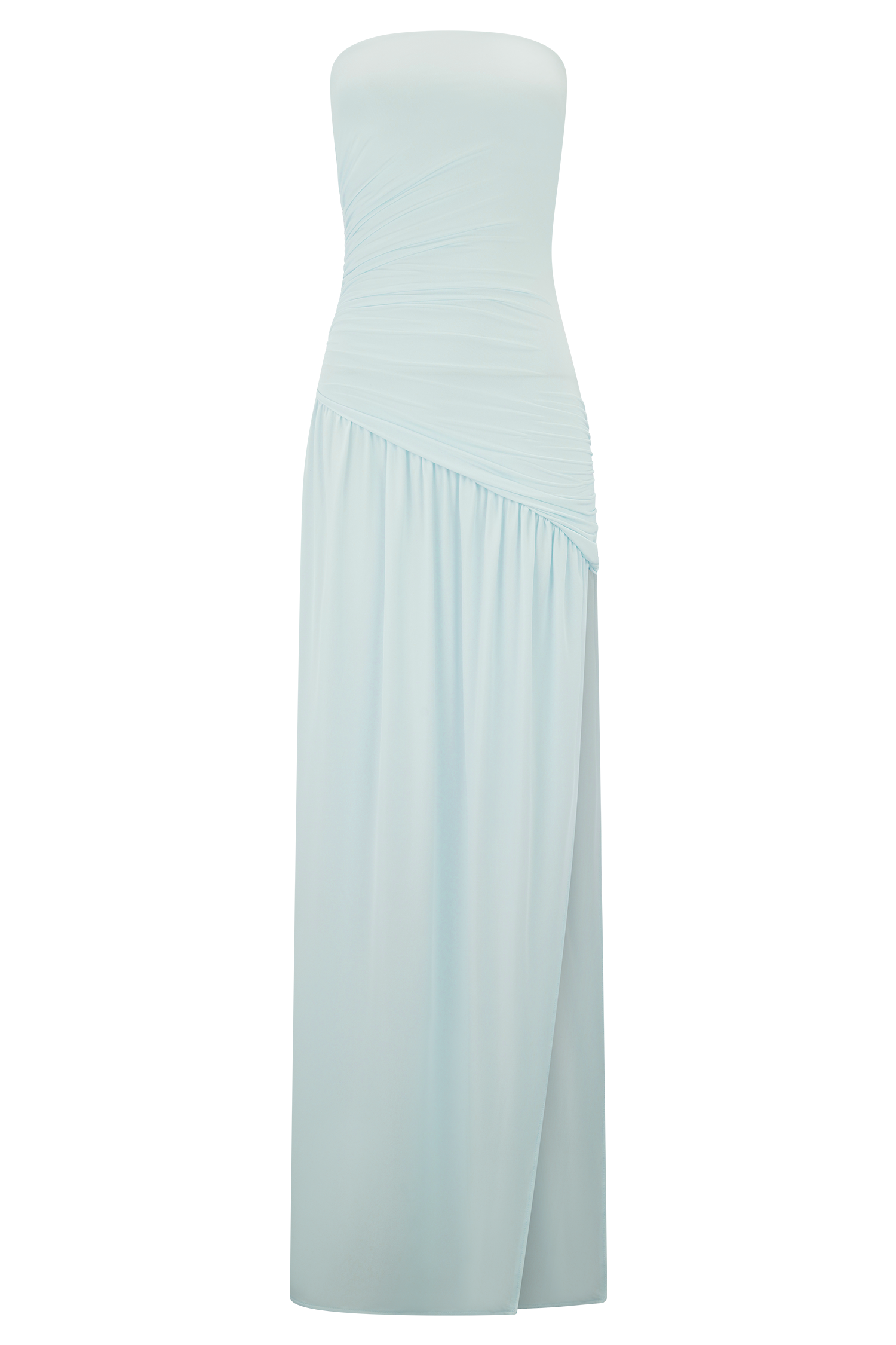 Bex Pale Blue Strapless Maxi Dress with Split