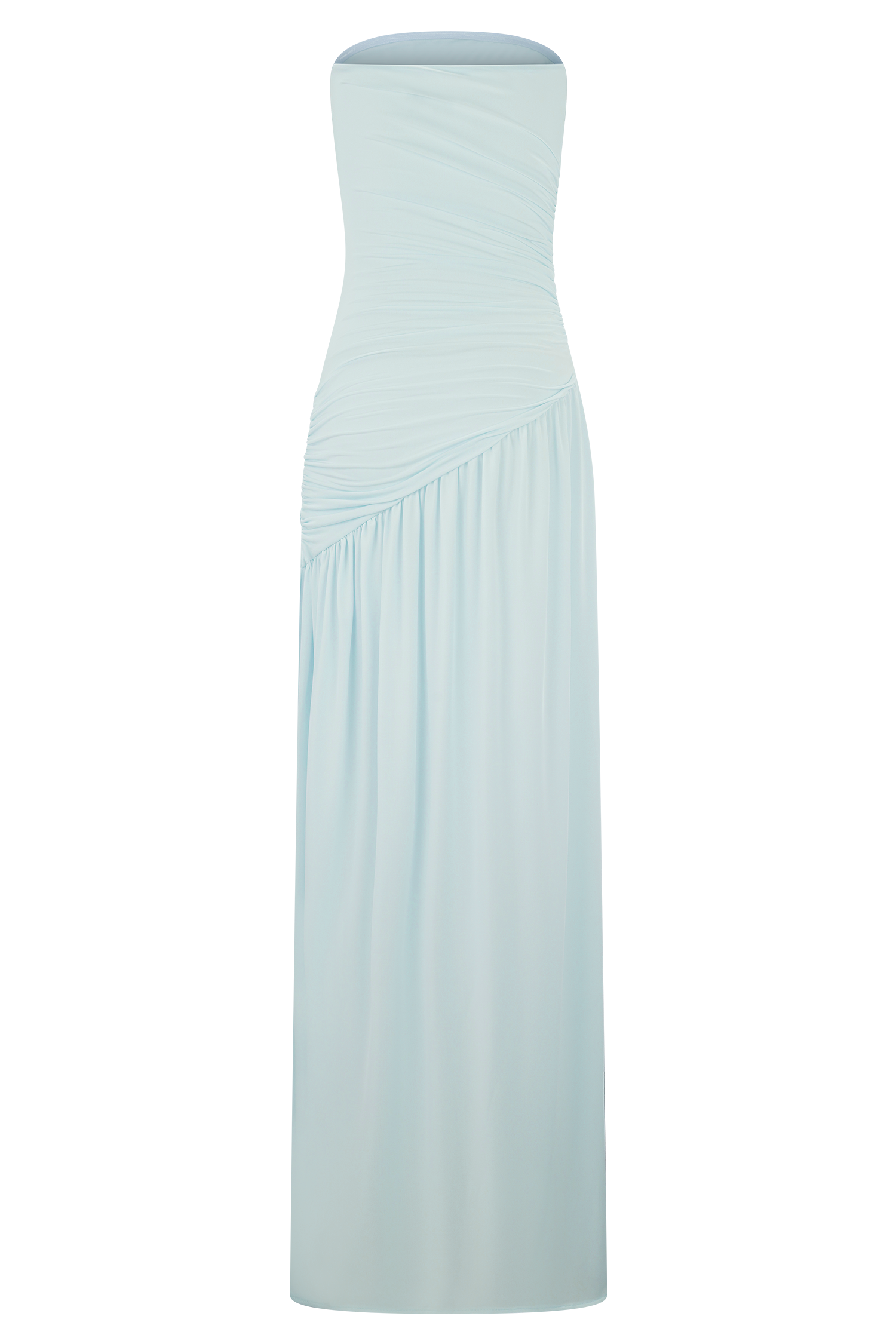 Bex Pale Blue Strapless Maxi Dress with Split